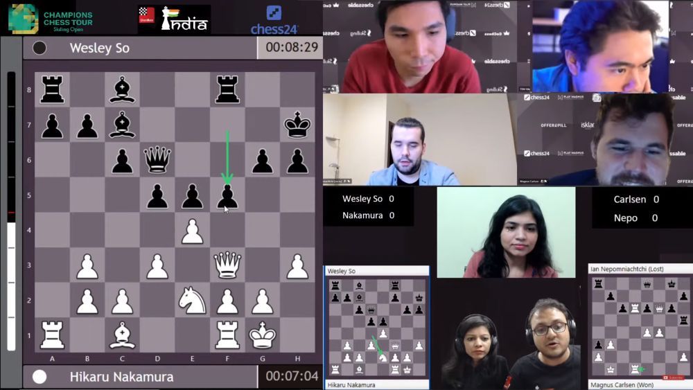 chess24 - Carlsen vs. Ding Liren, Nakamura vs. Dubov, MCCT Semi-finals