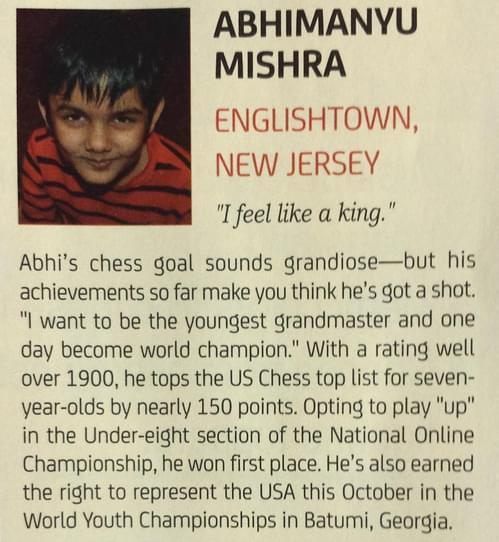 Abhimanyu Mishra quebra o recorde de Karjakin como o mais jovem