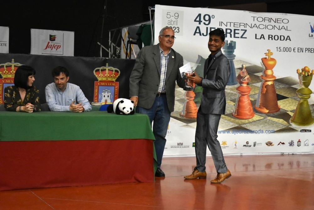 Alexadr Fier edges Aravindh to win 49th La Roda Open