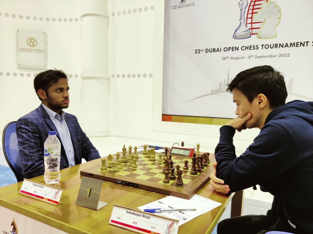 22nd Dubai Open 2022 R5: Ayush Sharma scores a golden hat-trick, Arjun  Erigaisi now World no.18 - ChessBase India