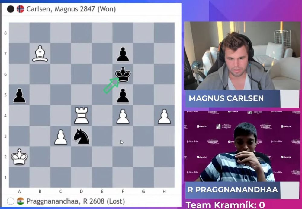 Pragg Carlsen Rapid Game 1 - chess24 on Twitch