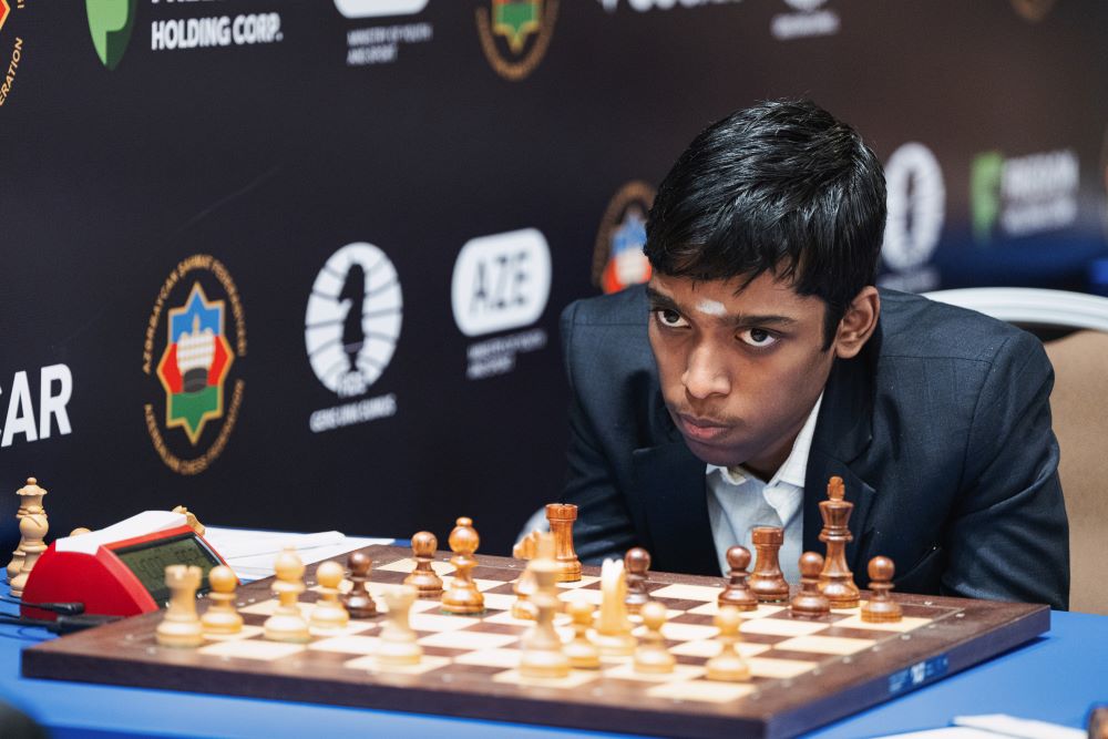 GM Gukesh D scores his first win at the FIDE Grand Swiss 2023! In the 7th  round, Gukesh defeated IM Elham Amar (NOR) with the Black…