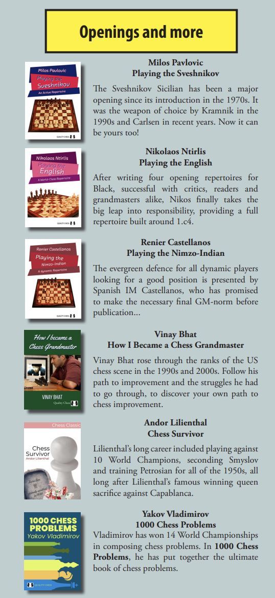 Your chance to win 30 Quality Chess books with Quality Chess Prediction  quiz - ChessBase India