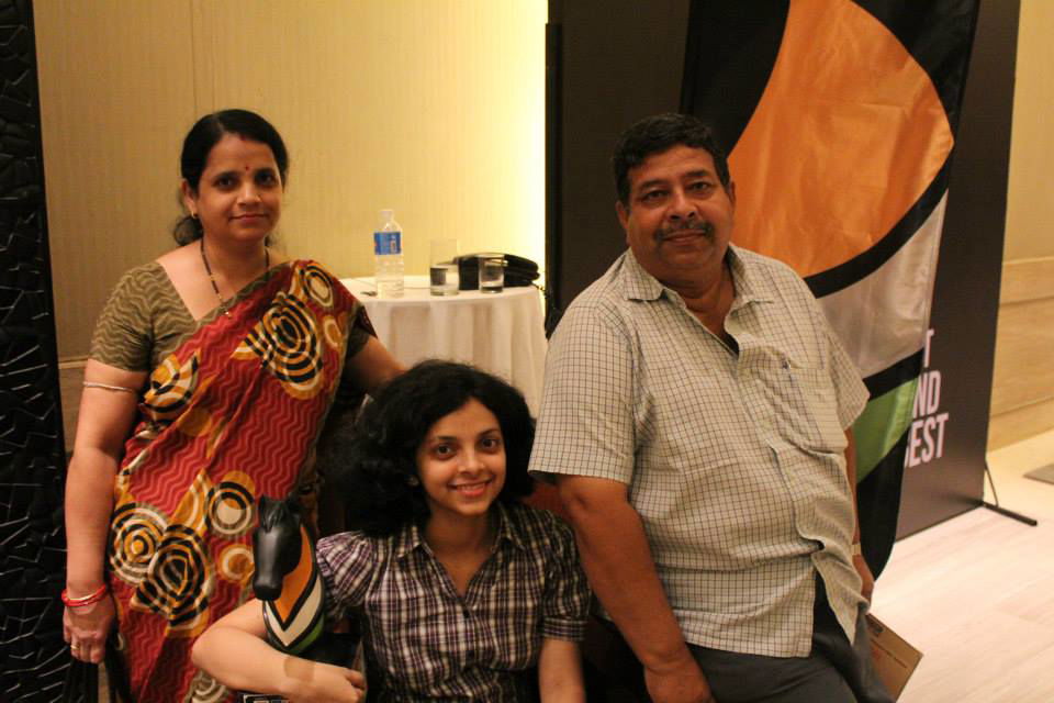 Padmini Rout with her parents